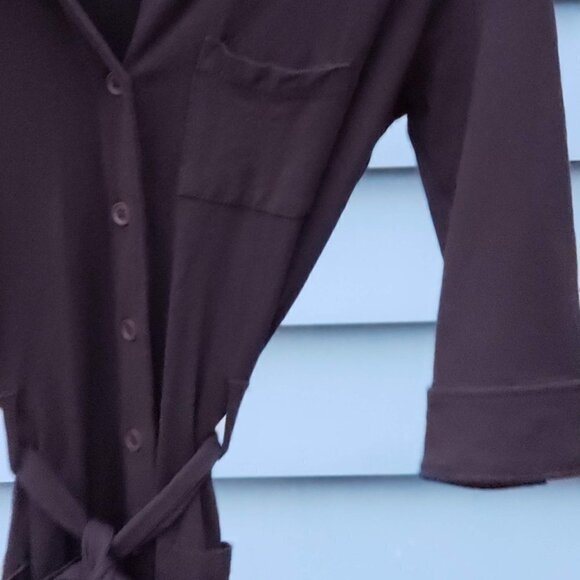 Price ⬇️ François Beauregard Brown Jersey Knit Shirt Dress 🇨🇦 Designer size 00 - Picture 9 of 13